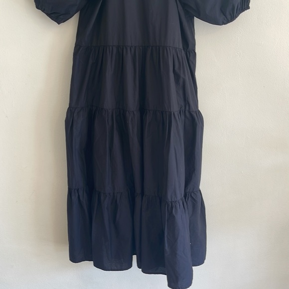 C & A Premium Black Midi Poplin Dress | Size Large | Prima Cotton - Picture 9 of 11